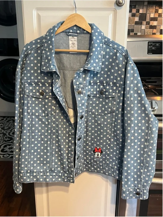 Disney Parks Minnie Mouse Polka Dot Denim Jacket for Women 3X - Picture 3 of 5